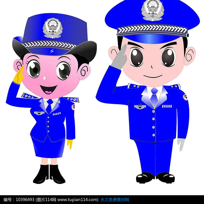 [原创] 蓝色衣服警察卡通人物