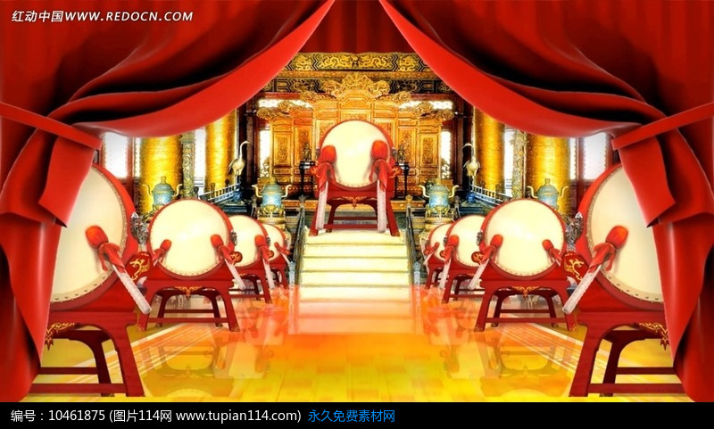 古代宫殿打鼓视频背景