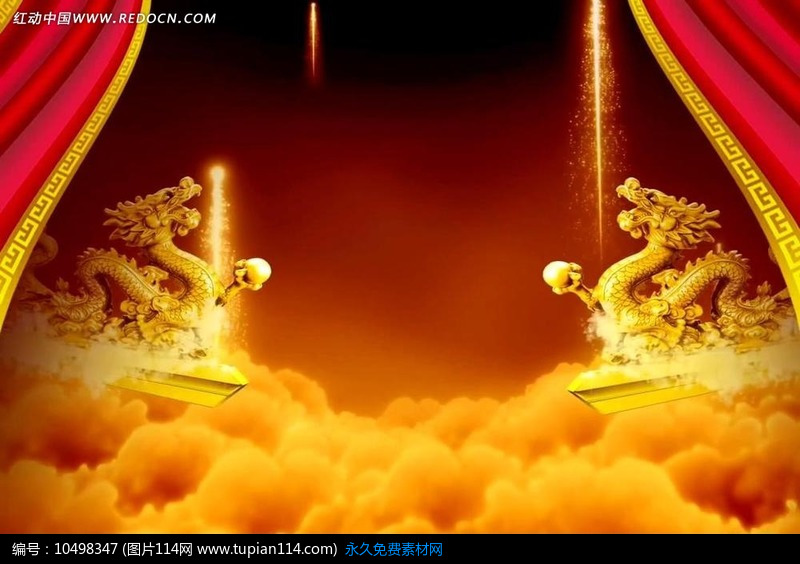 龙腾飞跃喜庆节日开场视频