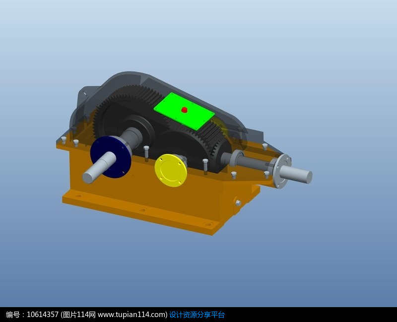 二级减速器3d模型