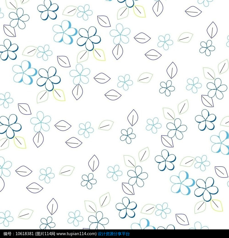 淡雅白底小花印花图案