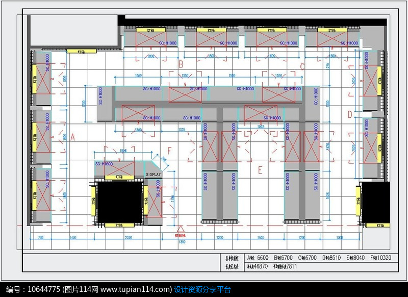 [原创] 瓷砖专卖店店面设计cad平面图