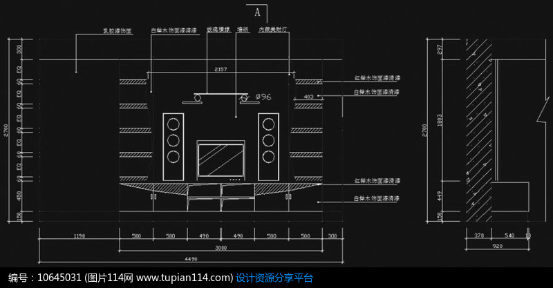 [原创] 电视墙幕cad设计图