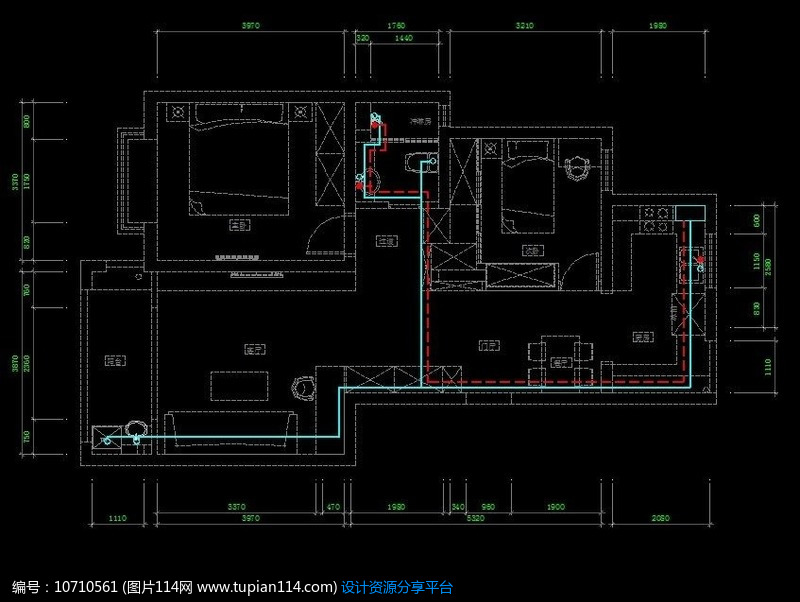 家装冷热水施工图纸