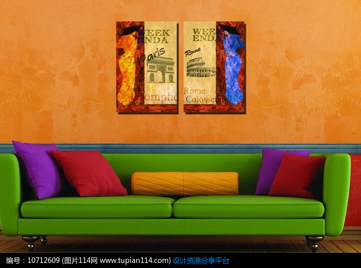 [原创] 欧洲美女英文抽象无框画设计