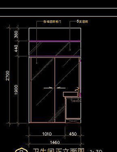 卫生间推拉门立面图纸