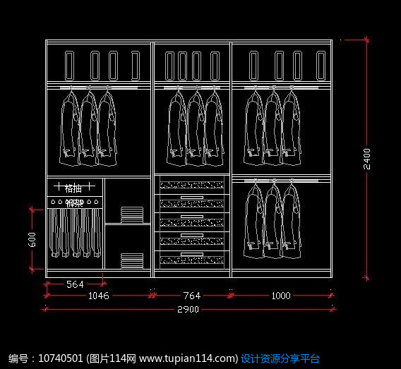 [原创] 大型衣柜规划设计图纸
