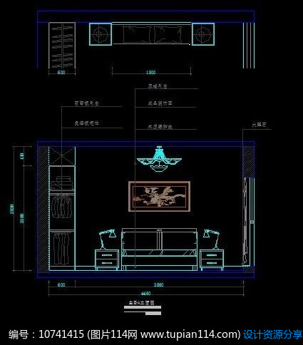 现代主图纸A立面v图纸卧室cad查看图纸什么用一般字体大小图片