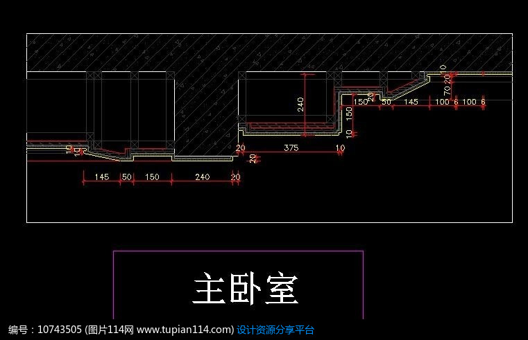 [原创] 新古典风格主卧室吊顶尺寸图