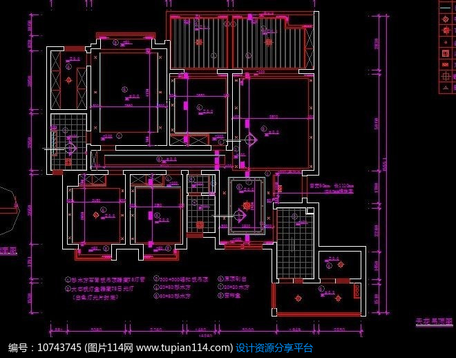 天花吊顶造型尺寸设计图纸,cad室内装修图免费下载,,.