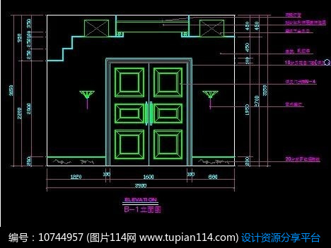 北欧风格进入门立面图