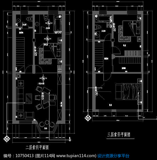 办公楼二三屋索引平面图