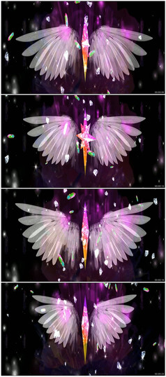 西方油画-树林中的两个带翅膀的天使