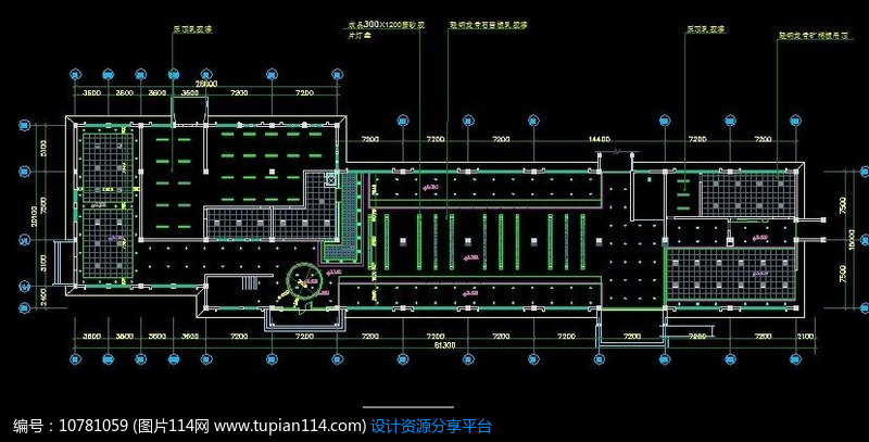 高速公路服务区综合楼装修顶面布置图