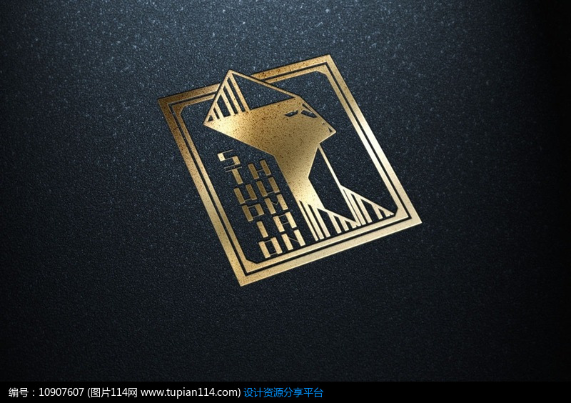 [原创] 提案贴图烫金凹印工艺立体标志展示logo效果图