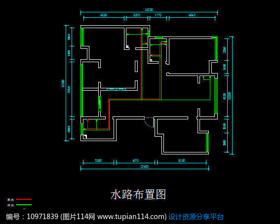 水路布置图,cad室内装修图免费下载,cad住宅装潢设计