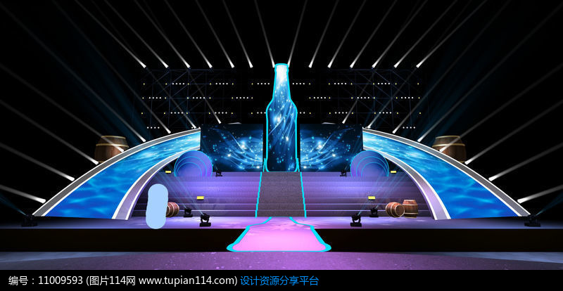 啤酒节时尚舞台设计舞美效果图,其他,3d模型库免费