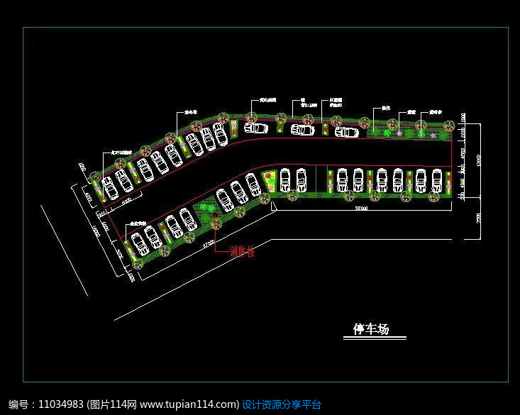 某停车场绿化设计图