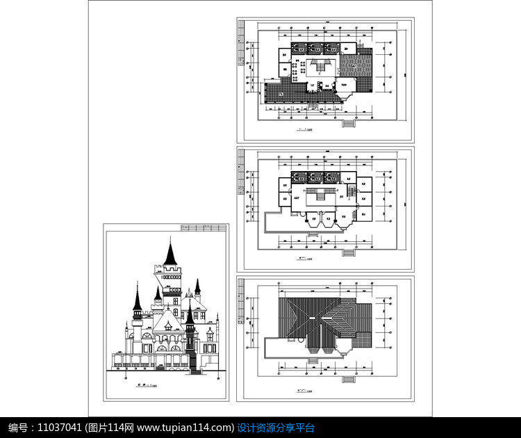 欧式城堡规划设计,其他,cad图纸免费下载