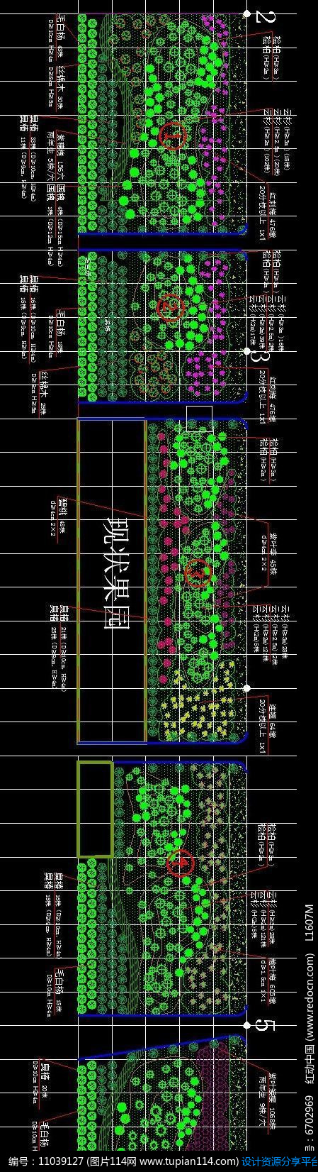 市政道路路边绿化竣工图