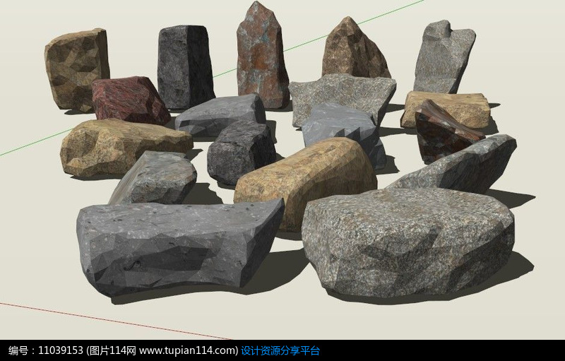 各种各样的石头SKP模型