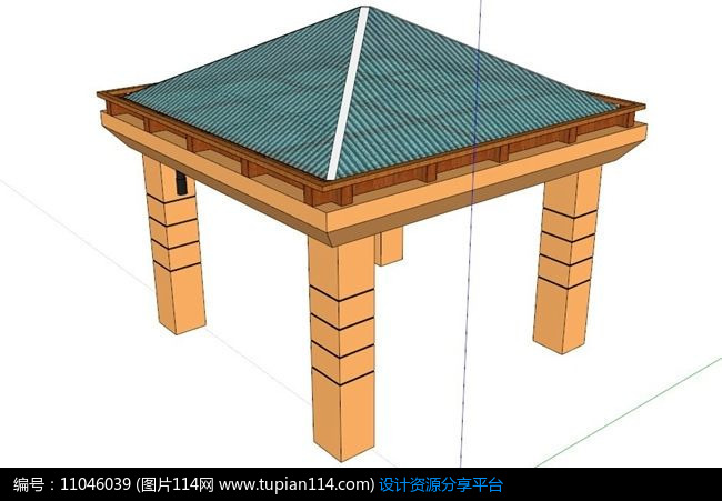 玻璃顶四角亭