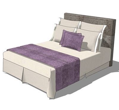 紫色双人床