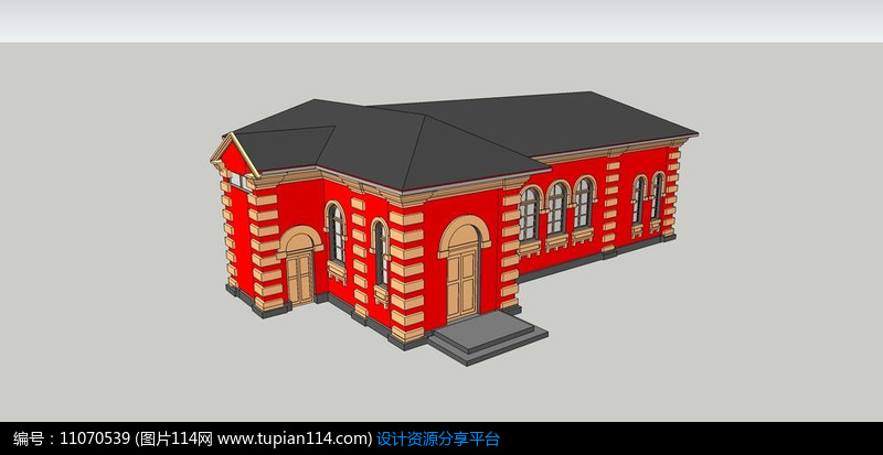 红色教堂建筑,3d建筑模型免费下载,3dmax建筑模型,,3d