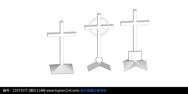 三款十字架雕塑小品,其他,3d模型库免费下载,3dmax