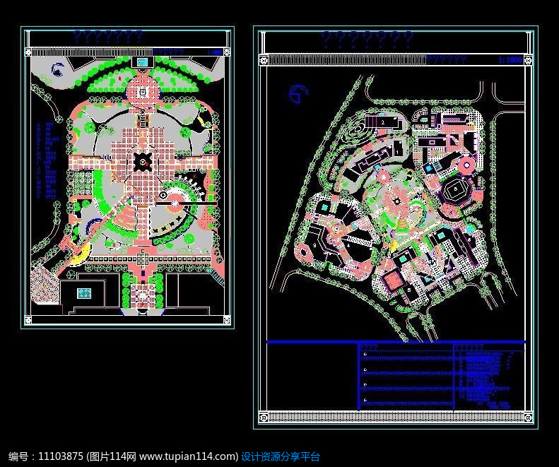 广场绿化及景观设计图,其他,cad图纸免费下载