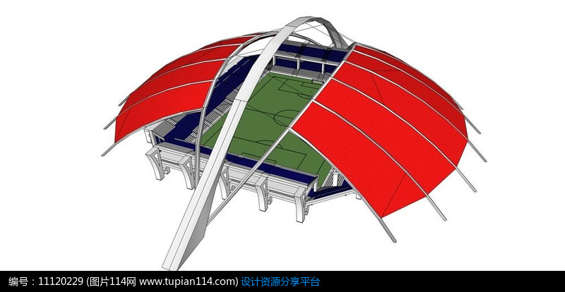 现代创意足球比赛场模型