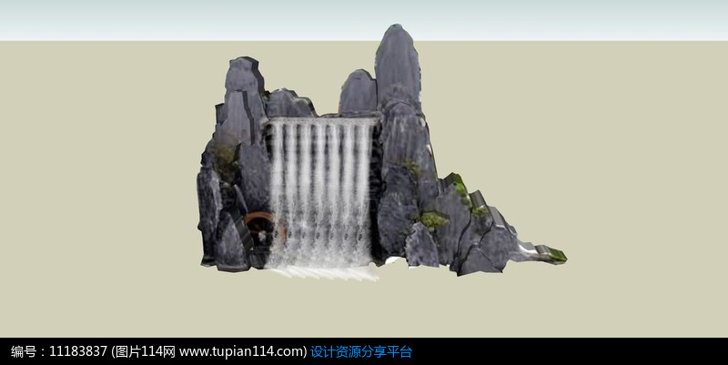 假山瀑布流水模型