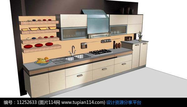 家庭生活型厨房橱柜模型