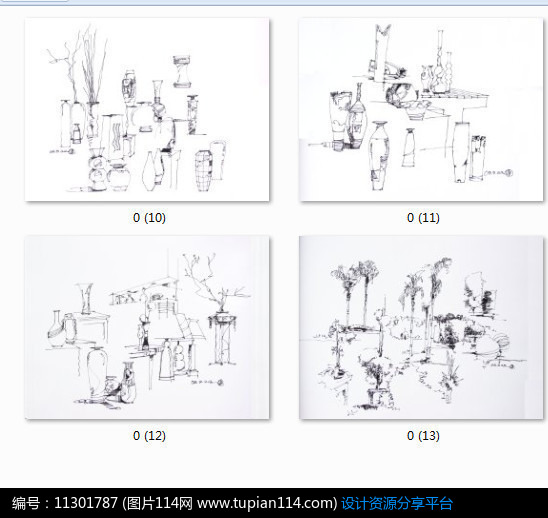 室内家具手绘透视图线稿