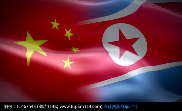 中国朝鲜国旗视频高清素材
