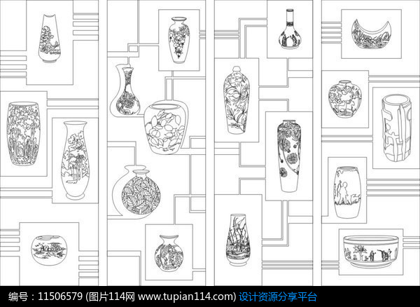 花瓶雕刻图案
