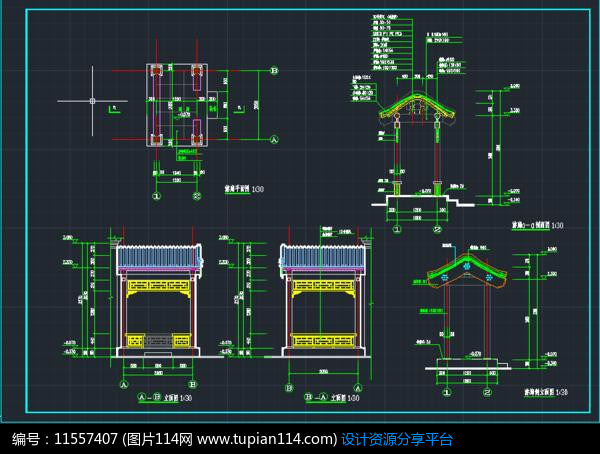 [原创] 古建游廊建筑施工图