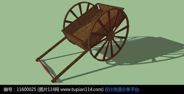 [原创] 古代手推车的skp模型