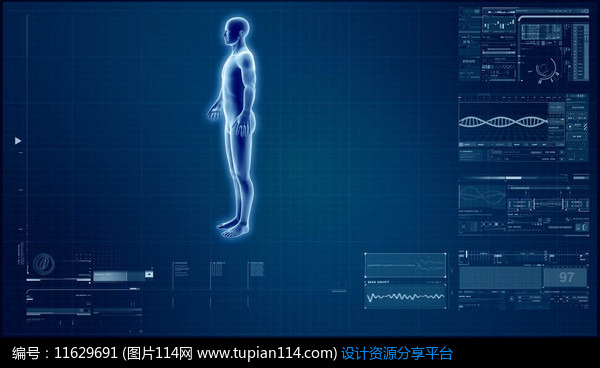 现代科技人体科学研究医学扫描视频