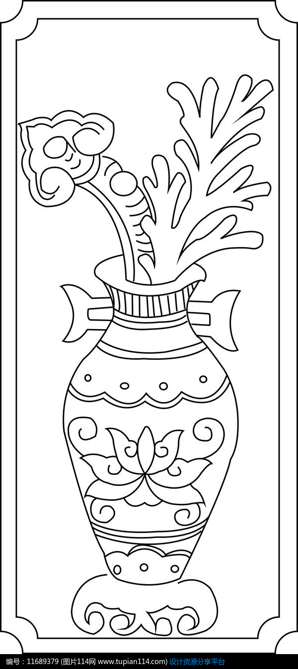 花瓶 - 中华古玩网ai矢量带花纹的陶瓷罐图片_ai矢量带花纹的陶花器