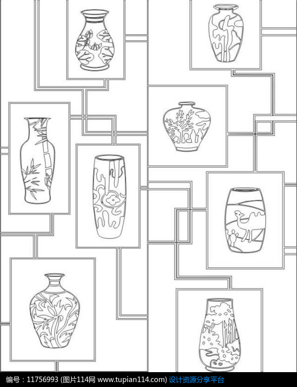 花瓶雕刻图案设计素材免费下载_雕刻图案cdr_图片114