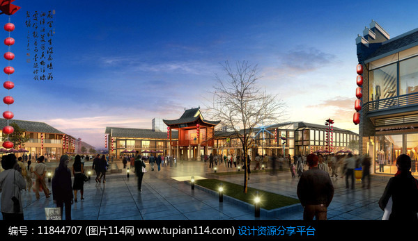 徽派商业街建筑效果图