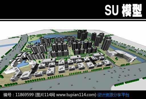 天津武清住宅区规划模型