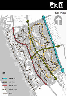 21地块公园景观交通分析图