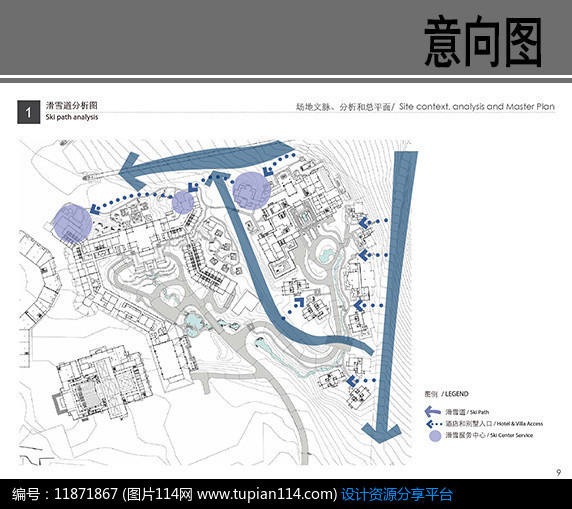某酒店滑雪道分析图