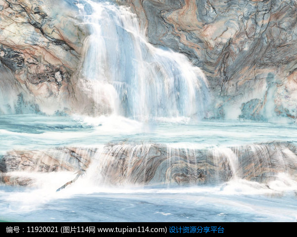 高山流水大理石瀑布背景墙设计素材免费下载 其他设计TIF 图片114 