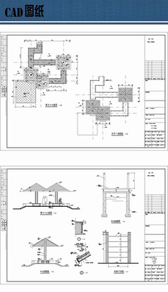 园林亭廊设计cad