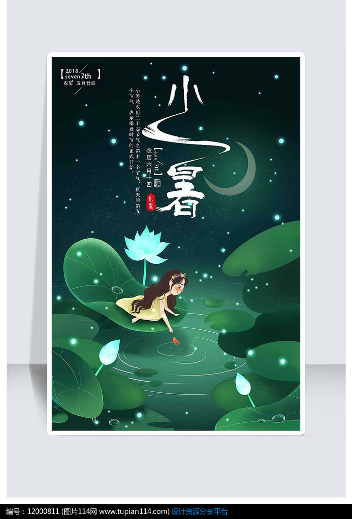 精美二十四节气之小暑海报