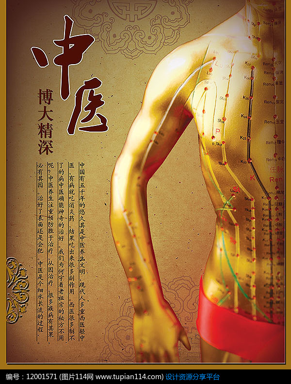 中医经络海报图psd