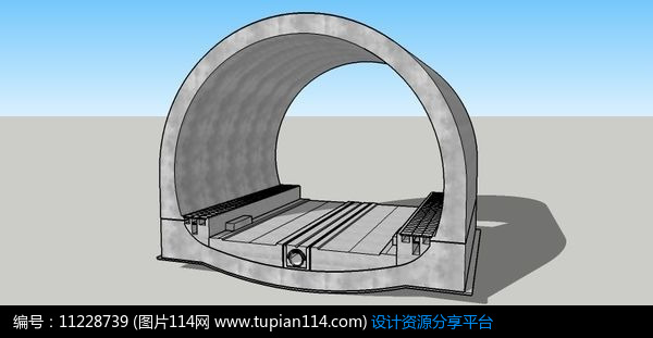 隧道洞口su模型